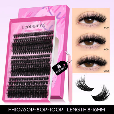 GROINNEYA DIY Fluffy Lash Clusters Kit for Volume - Smarsty