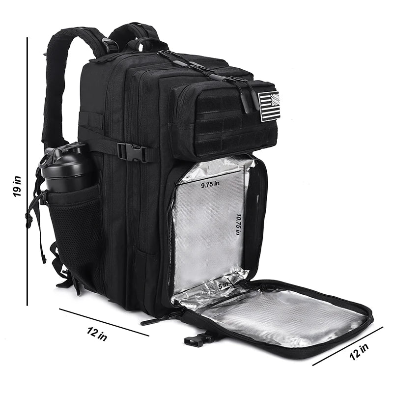 45L Meal Prep Management Backpack Gym Tactical Waterproof Insulated Lunch Cooler Bag Hiking Camping Travel Rucksack - Smarsty