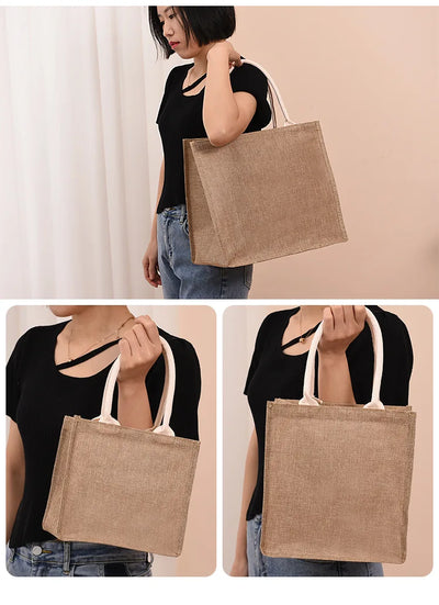 Linen Shopping Bag With Hand Painted Eco Friendly Design - Smarsty