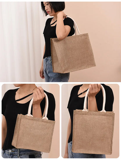 Linen Shopping Bag With Hand Painted Eco Friendly Design - Smarsty