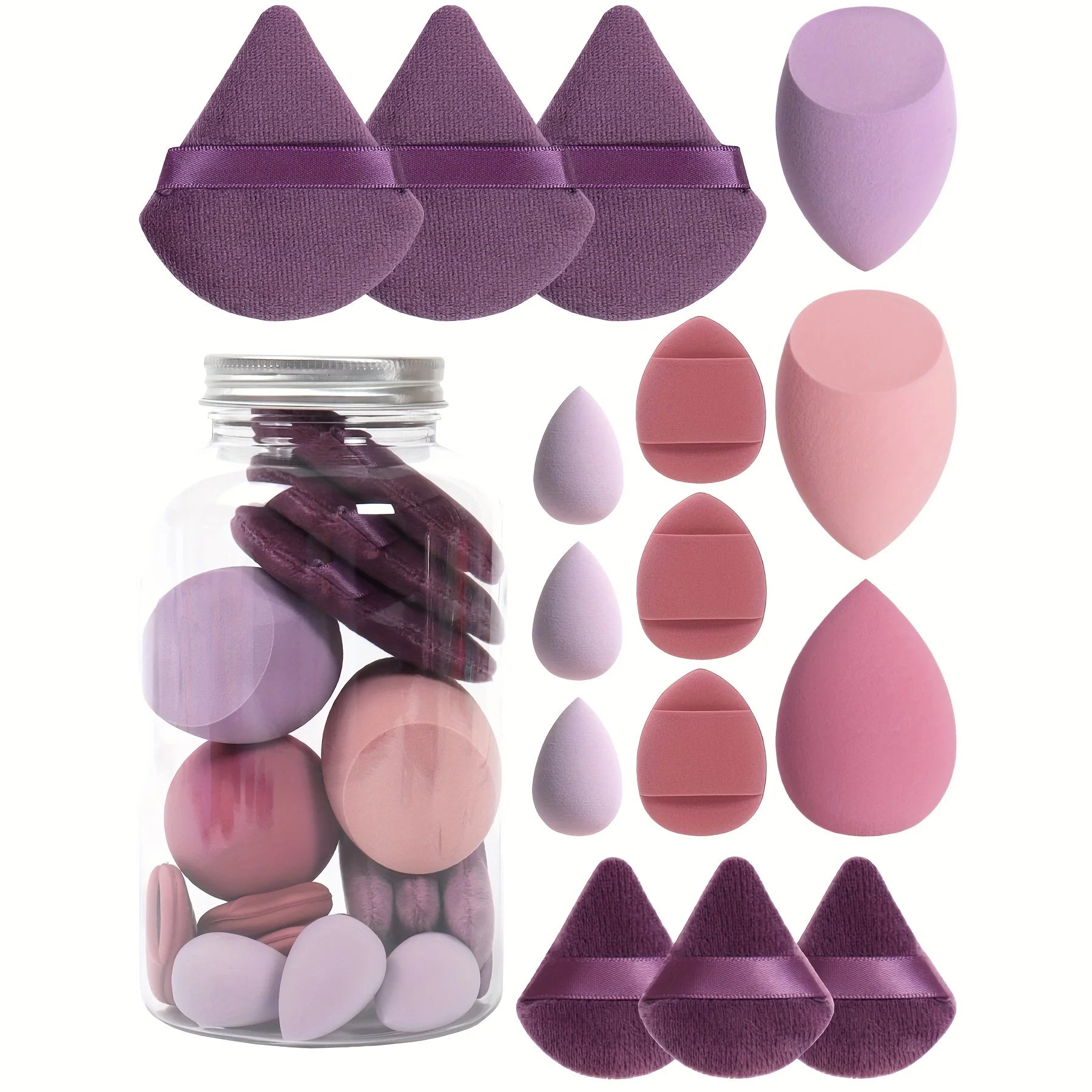 Spring Cosmetic Puff Set with Mini Makeup Eggs and Cushions - Smarsty