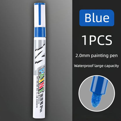 Car paint scratches repair brush pen waterproof water paint marker pen car tire tread care automotive  black white red silver - Smarsty