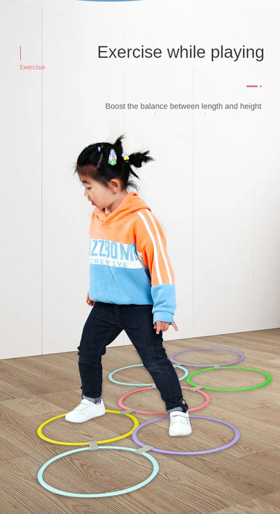 New Outdoor Kids Funny Physical Training Sport Toys Lattice Jump Ring Set Game 10 Hoops 10 Connectors for Park Play Boys Girls - Smarsty