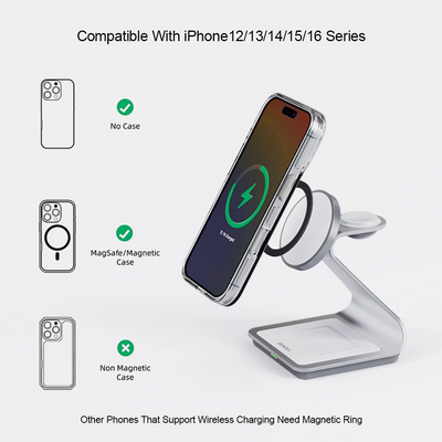 Magnetic Wireless Charger 3 in 1 Station for iPhone Watch - Smarsty