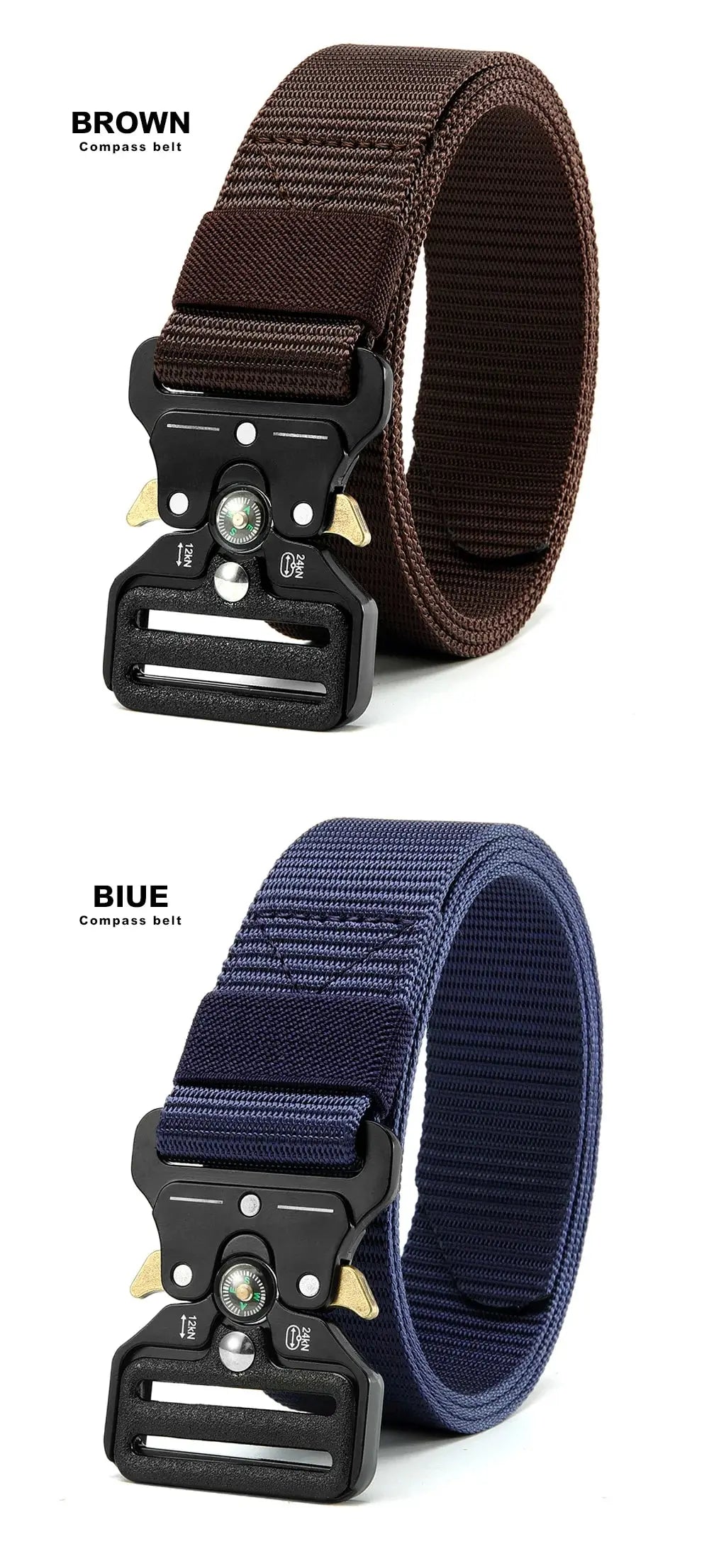 Men's Multi Function Tactical Canvas Belt with Compass - Smarsty