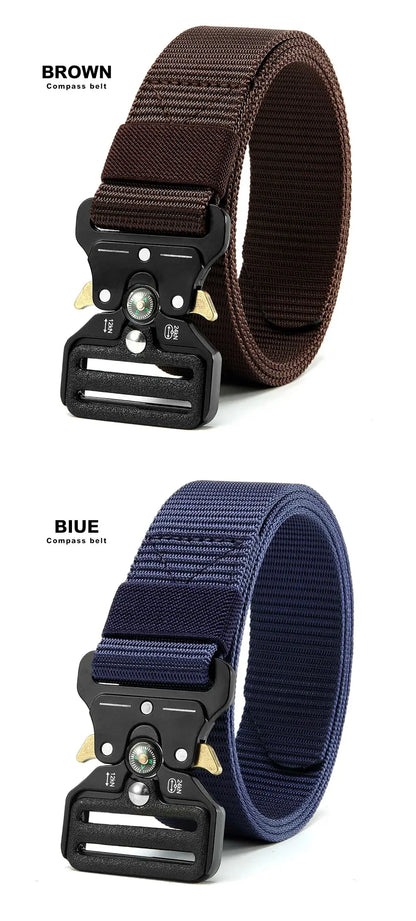 Men's Multi Function Tactical Canvas Belt with Compass - Smarsty