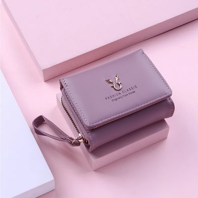 Luxury Brand Women's Small Wallet Female Card Holder Short Wallets with Coin Purse for Woman Ladies PU Leather Hasp Mini Clutch - Smarsty