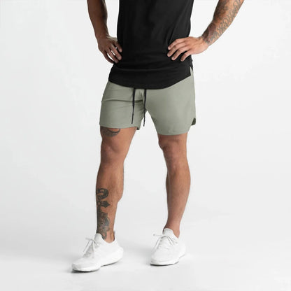 2024  Men's Running Shorts Single-Layer Woven Quick Dry Gym Solid Color Fitness Sports Casual Workout Sportswear Fifth Pants New - Smarsty
