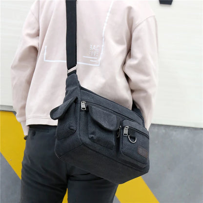 Premium Canvas Crossbody Bag For Men Luxury Messenger - Smarsty