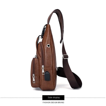 Mens USB Chest Bag With Portable Charging Crossbody - Smarsty