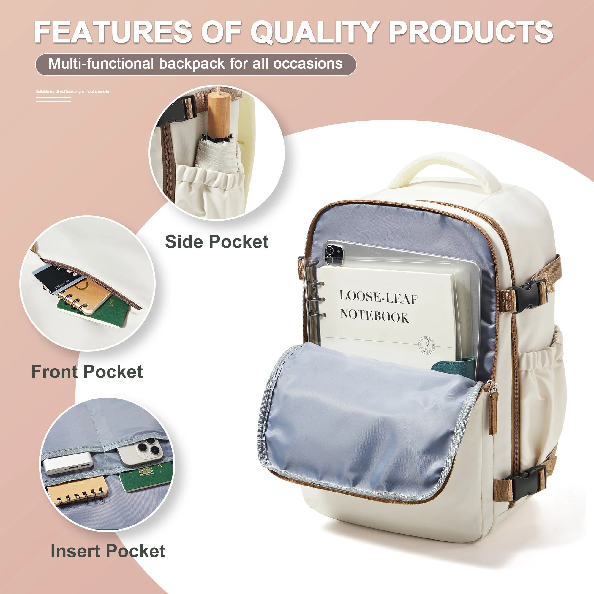 Cabin Airplane Travel Backpack 40x30x20, Hand Luggage Cabin Backpack Wizzair 40x30x20 Carry-Ons Men Women 15.6 inch Laptop Bags - Smarsty