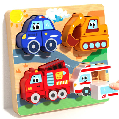 Montessori Toy Wooden Building Blocks Early Learning Educational Toys Color Shape Match Kids Puzzle Toys For Children Boys Girls - Smarsty