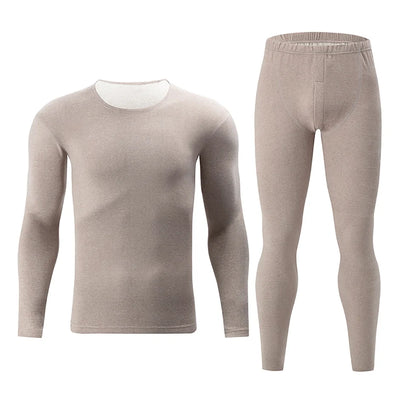 2/4 Pcs Men's Solid Color Simple Autumn And Winter Thermal Underwear Comfortable And Casual Bottoming Underwear Teenagers Pajama - Smarsty