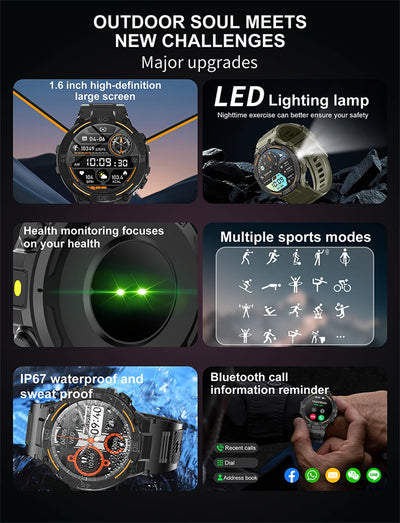 Military Smartwatch for Men with Health Monitoring Features - Smarsty