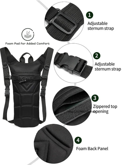 Outdoor Hydration Pack 3L Water Bladder Backpack Waterproof Water Bag for Running Hiking Cycling Biking Hunting Camping - Smarsty