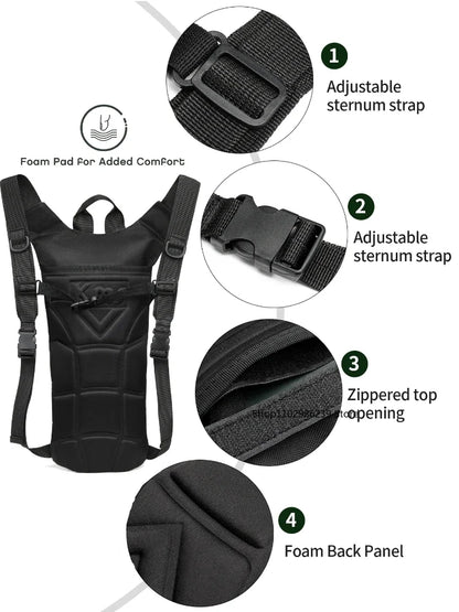 Outdoor Hydration Pack 3L Water Bladder Backpack Waterproof Water Bag for Running Hiking Cycling Biking Hunting Camping - Smarsty