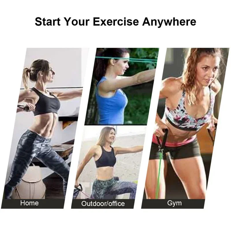 5 Levels  Elastic Band With Handles Yoga Pull Rope Elastic Gym Fitness Exercise Tube Band For Home Workouts Strength Training