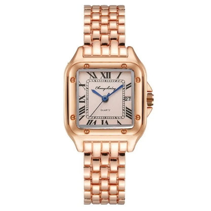 Luxury Stainless Steel Women's Quartz Watch with Calendar - Smarsty