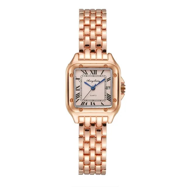 Luxury Stainless Steel Women's Quartz Watch with Calendar - Smarsty