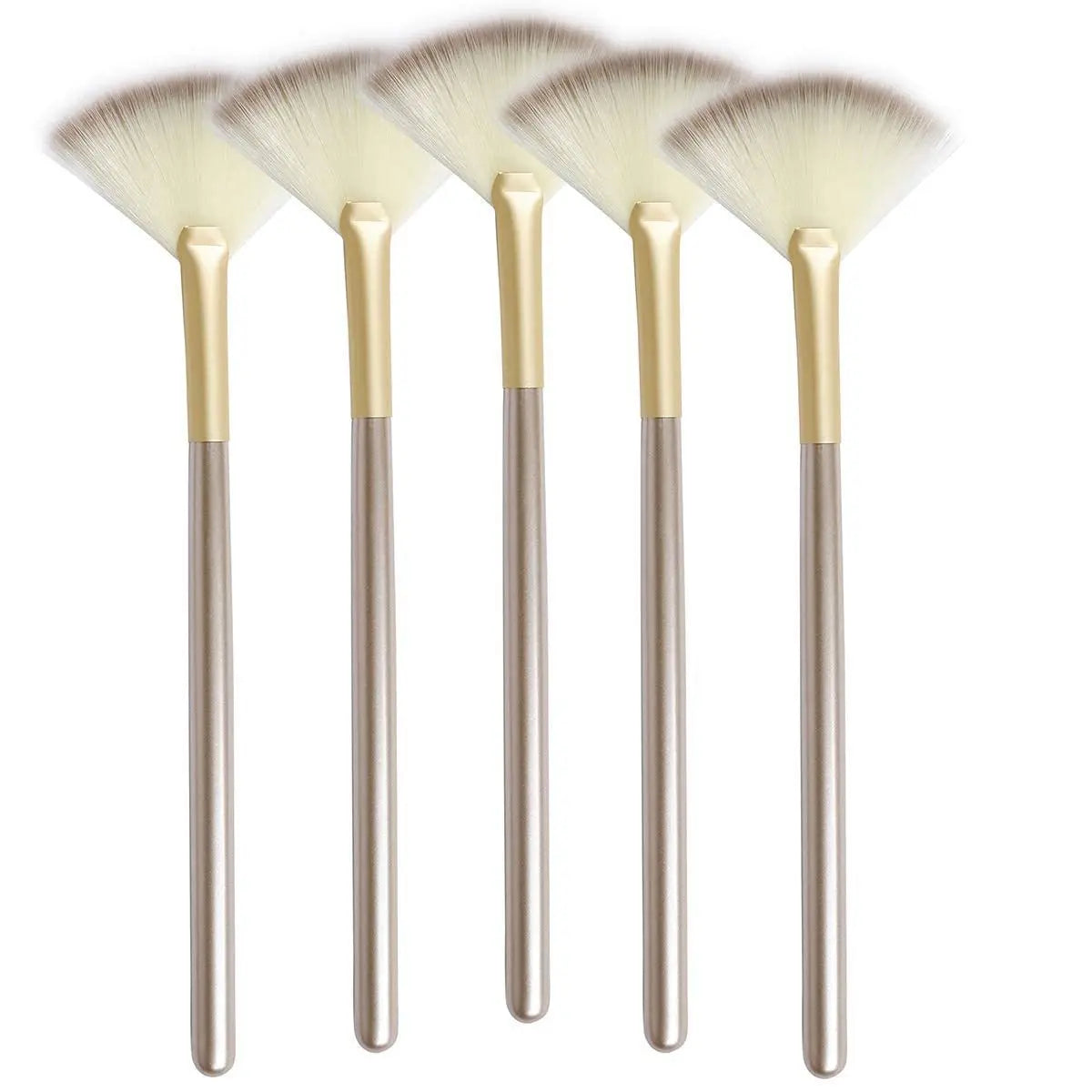 5 Piece Soft Makeup Brush Set with Wooden Handles - Smarsty