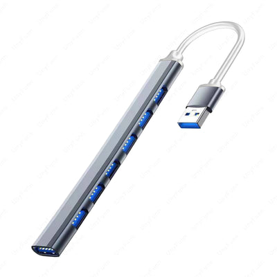 USB C 7 Port Hub 3.0 Ultralight Aluminum Laptop PC - Smarsty