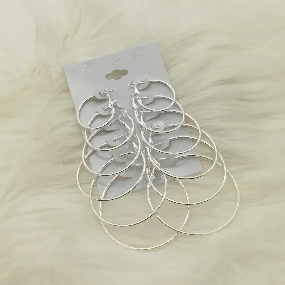 Big Circle Hoop Earrings Set for Women - Smarsty