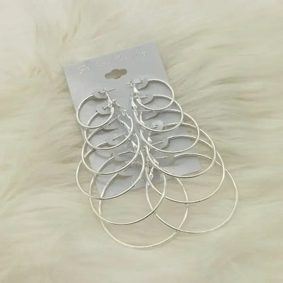 Big Circle Hoop Earrings Set for Women - Smarsty