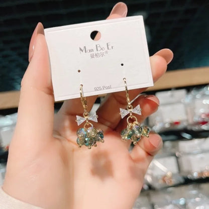 Pearl Long Earrings With Rhinestones For Wedding Fashion - Smarsty