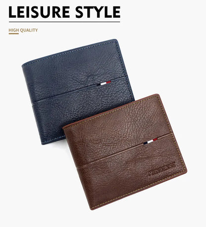 Slim Men Wallets New Short Zipper Card Holder Photo Holder Male Purse Simple Coin Pocket High Quality PU Leather Men's Wallet - Smarsty