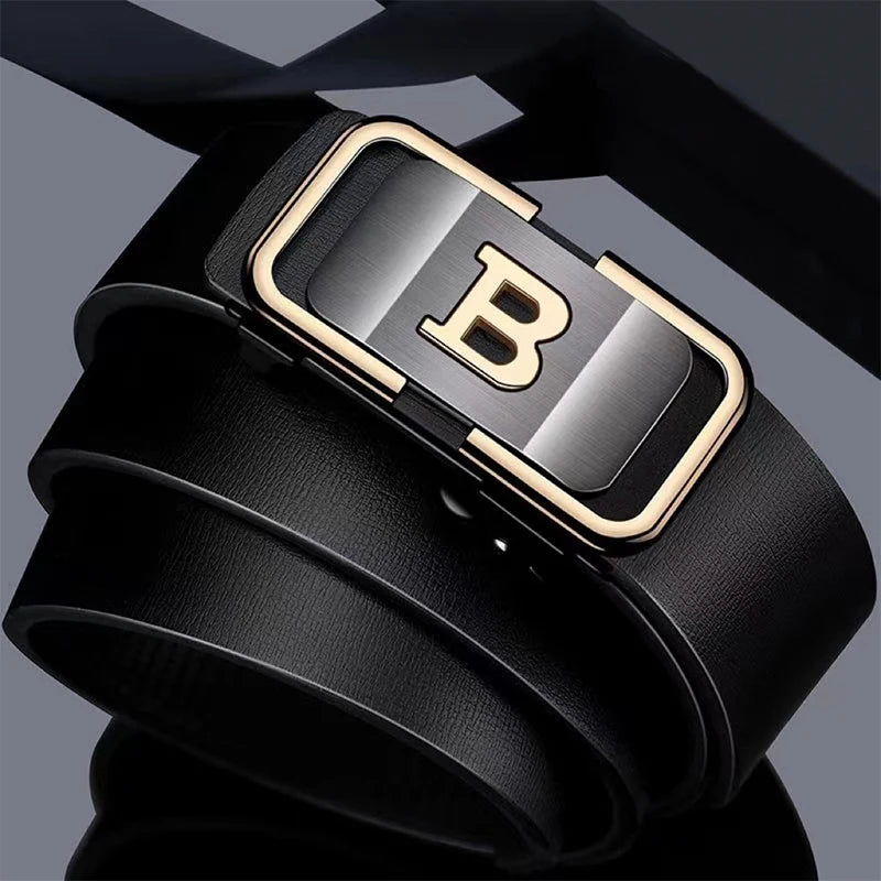 Men's Automatic Buckle PU Leather Belt High Quality - Smarsty
