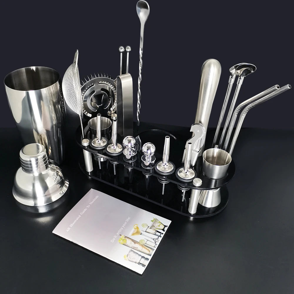 Boston Cocktail Shaker Set with 13 to 22 Bar Tools - Smarsty