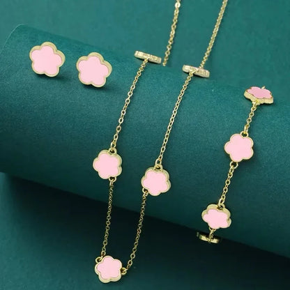 Lucky Five-Petal Flower Jewelry Set for Women - Smarsty