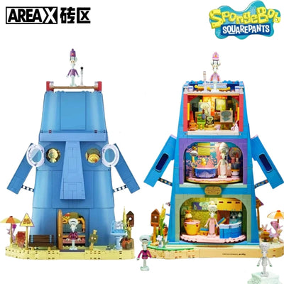 Spongebob building block cartoon Krusty Krab creative restaurant scene model Patrick Star assembly toy children's birthday gift by Smarsty