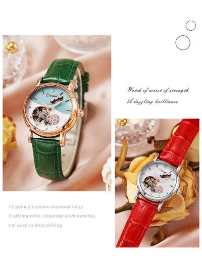 Luxury Women's Automatic Mechanical Watch with Moon Phase - Smarsty
