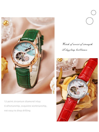 Luxury Women's Automatic Mechanical Watch with Moon Phase - Smarsty
