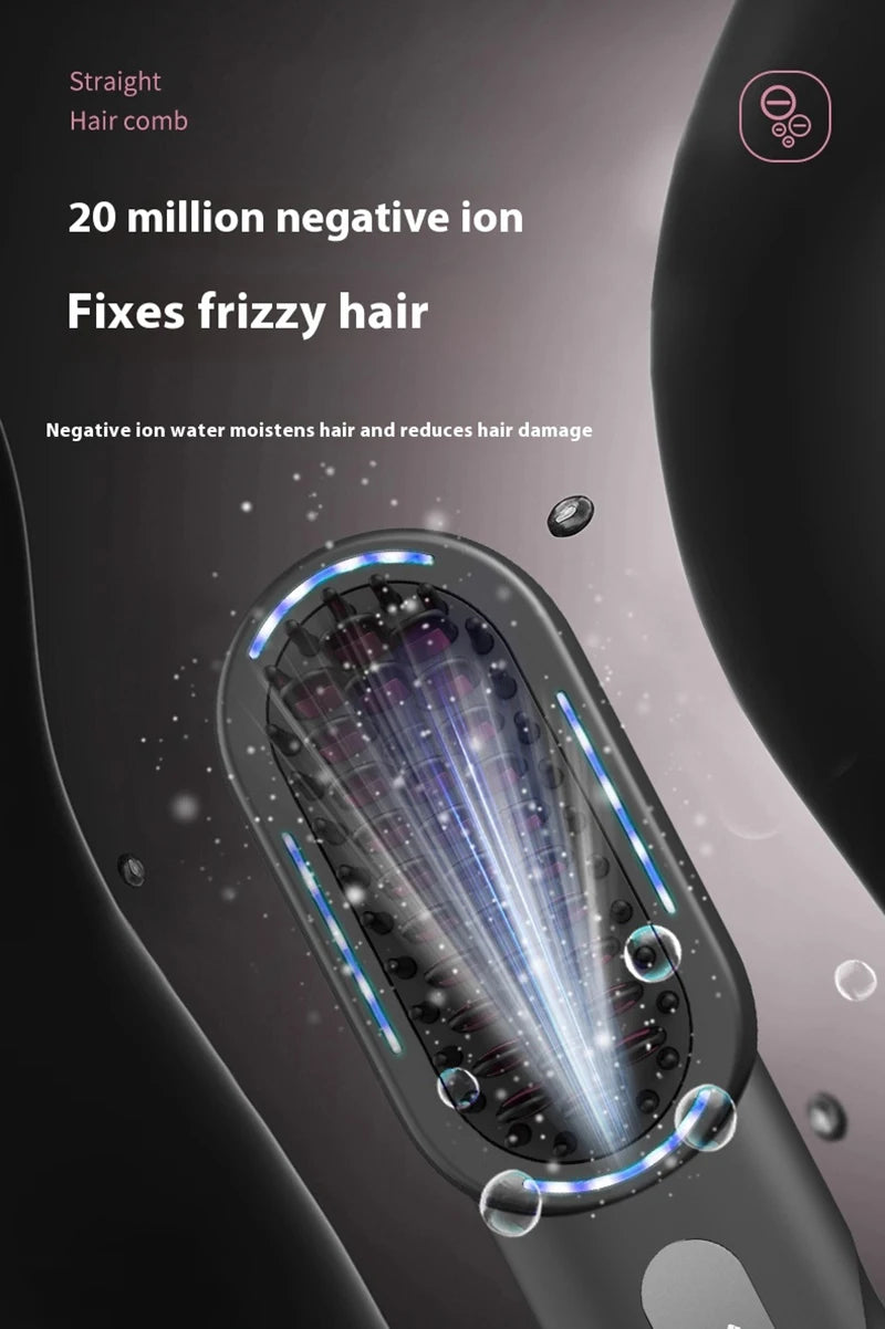 Wireless Hair Straightener Comb with Negative Ions - Smarsty