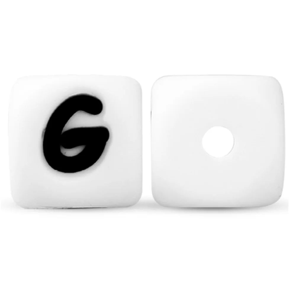 50Pcs Silicone Alphabet Beads White DIY Jewelry Making - Smarsty