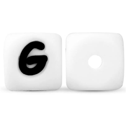 50Pcs Silicone Alphabet Beads White DIY Jewelry Making - Smarsty