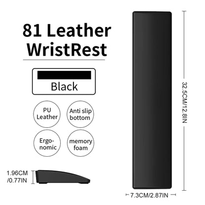 81 Keys Gaming Keyboard Wrist Rest Pad Ergonometric Soft Memory Foam Hand Support Anti-Slip Stable Base for Work Studying Gaming