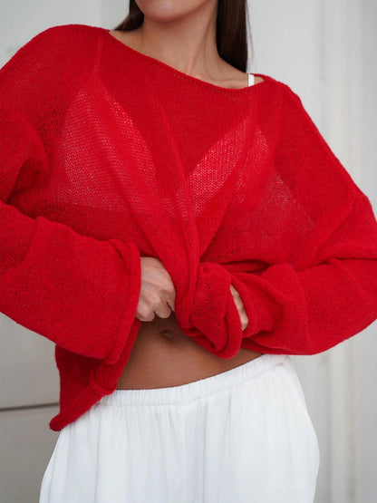 Hirsionsan Elegant Sweater Women 2024 Summer Autumn Casual Fashion Loose Women Pullovers Chic Pink White Jumper Sueter Mujer - Smarsty