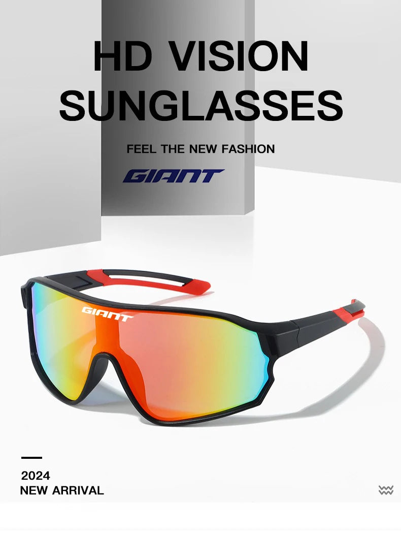 GIANT Top Seller Cycling Glasses UV400 Anti Fog REVO Lenses HD Clarity CE/ANSI Certified Cateye Design MTB/Road Bike man women