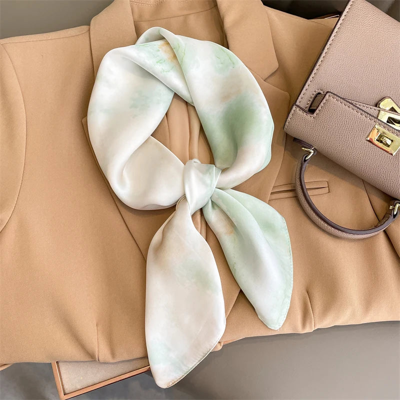 Luxury Silk Square Scarf Soft Satin Neck Hair Tie - Smarsty