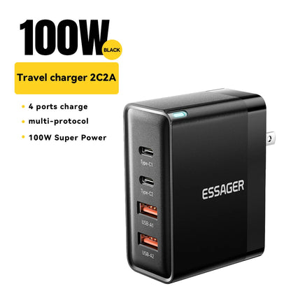100W GaN USB3 C PD Charger For MacBook USKorea Plug - Smarsty
