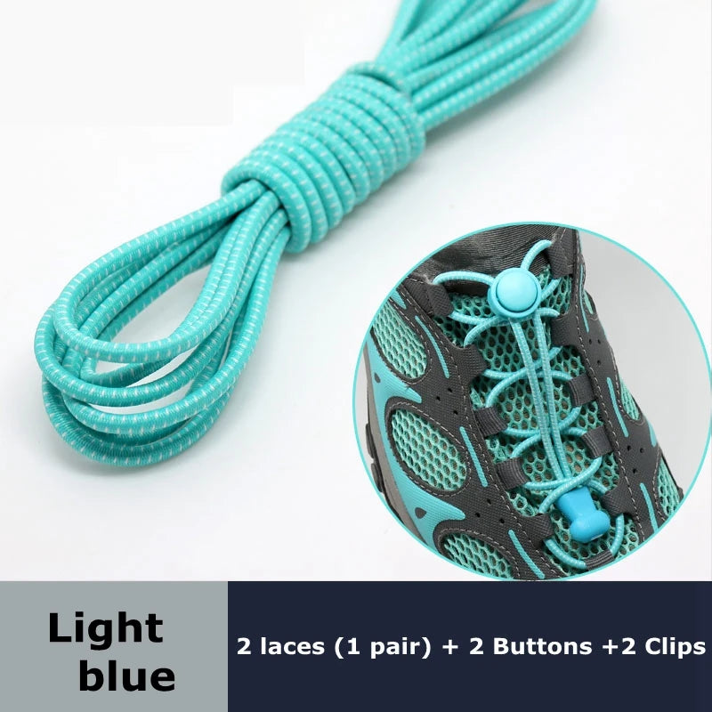 Round Elastic Shoelaces Suitable For Various Shoe Accessories No Tie Shoelace Fixed Stretching Locking Lazy laces 1 Pair
