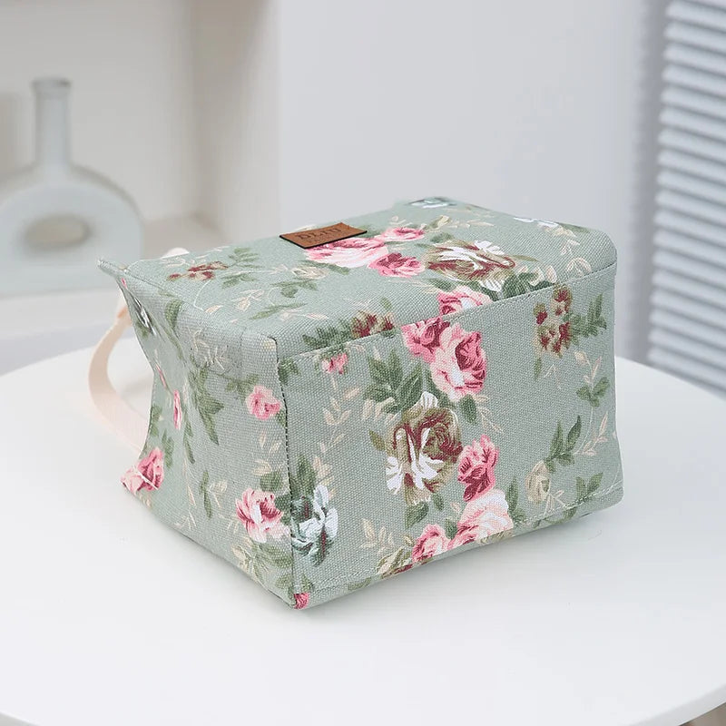 Insulated Floral Lunch Bag Large Capacity Bento Cooler - Smarsty