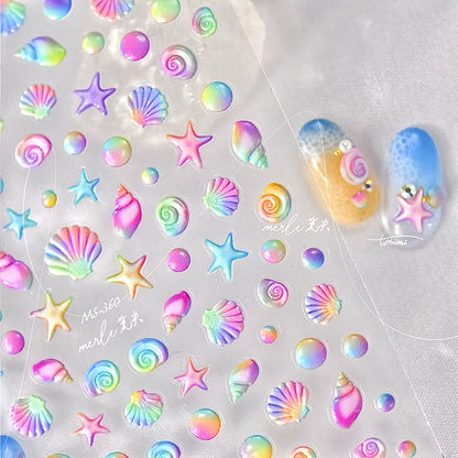 Colorful Seashell Nail Art Stickers for Dreamy Designs - Smarsty