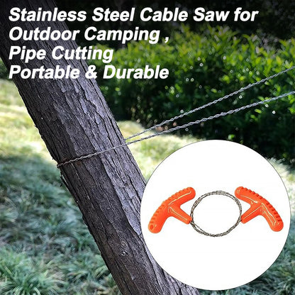 Cable Saw Stainless Steel Wire Saw Pocket Hand Saw for PVC, PE, ABS Pipes Cutting, Camping Hiking Wood Cutting by Smarsty