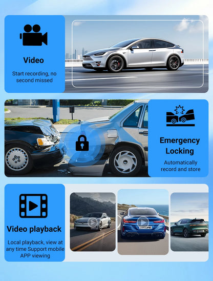 4K Dash Cam IPS Touch Screen With Wireless CarPlay Pro - Smarsty