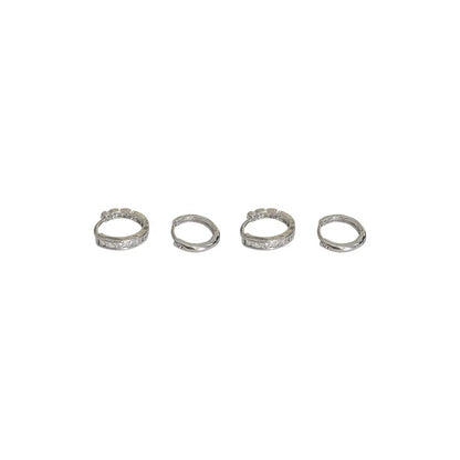 Stainless Steel Hoop Earrings with Zircon Crystals - Smarsty