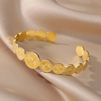 Luxury Gold Color Stainless Steel Cuff Bangle Bracelet - Smarsty